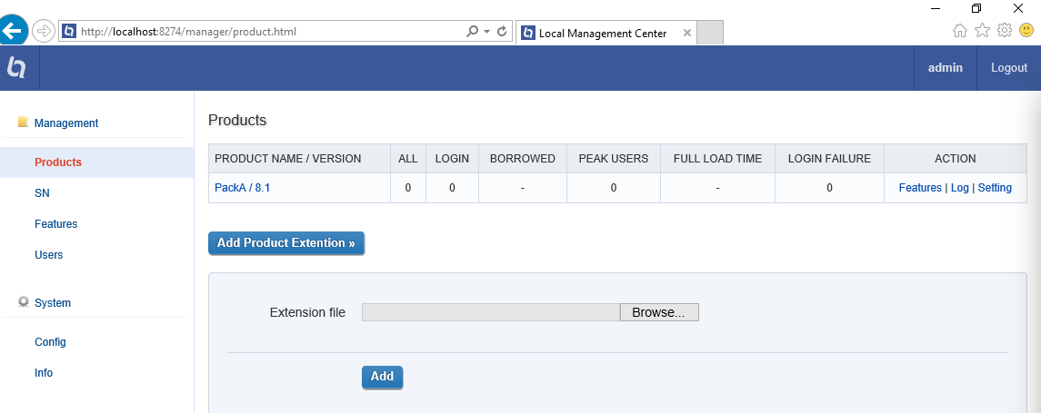 Prinergy Tools 2.1 > Local Service licensing > LocalService_AddProductExtension.png
