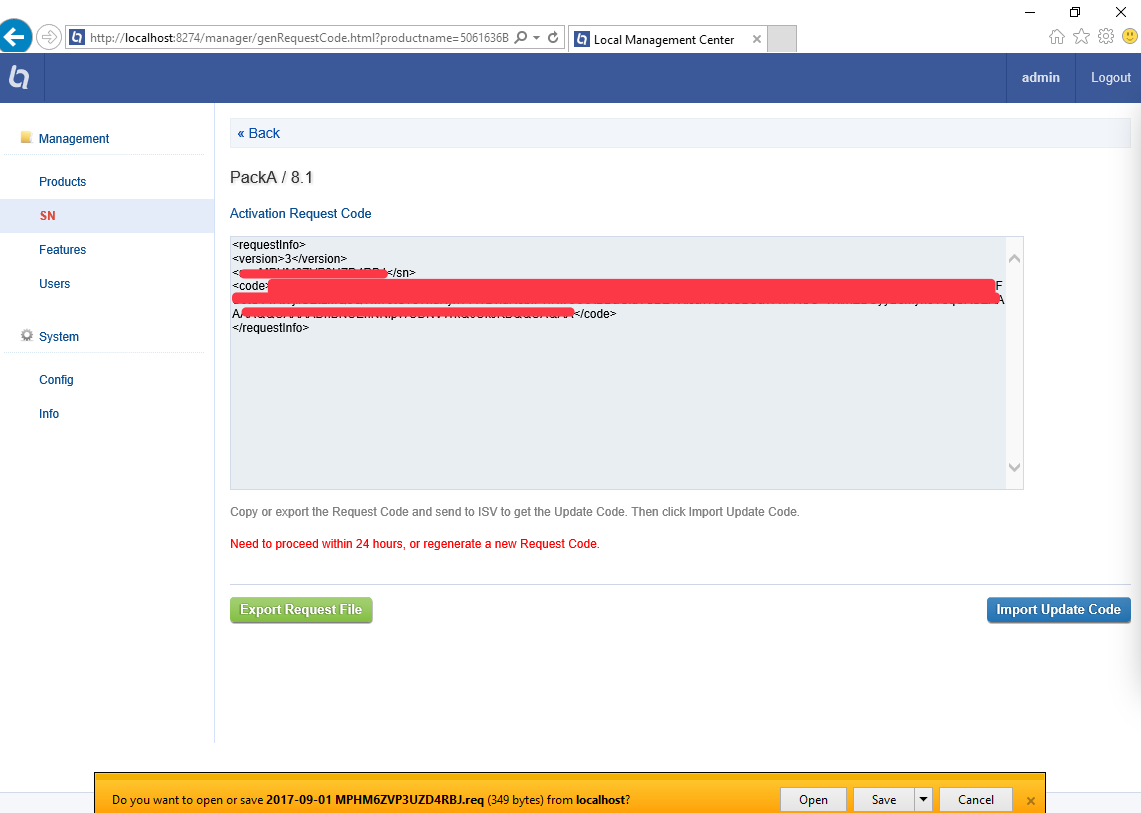 Prinergy Tools 2.1 > Local Service licensing > LocalService_ExportRequestFile.png